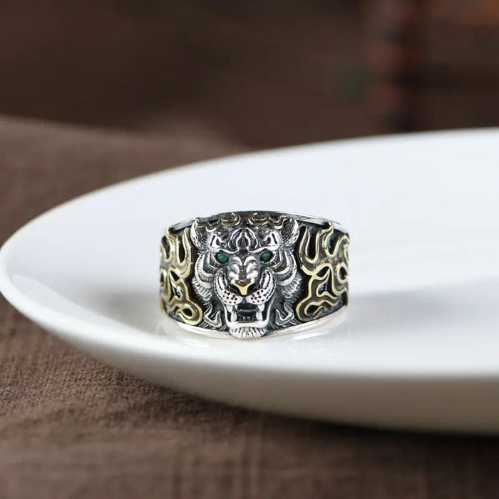 DEMONIC TIGER RING SILVER Tiger-Universe