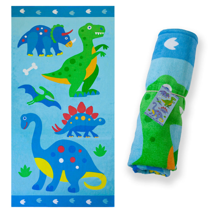 Dinosaur Land 100% Cotton Beach Towel
