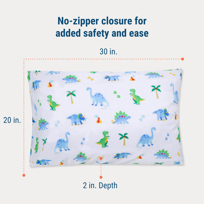 Dinosaur Land 100% Cotton Percale Pillowcase