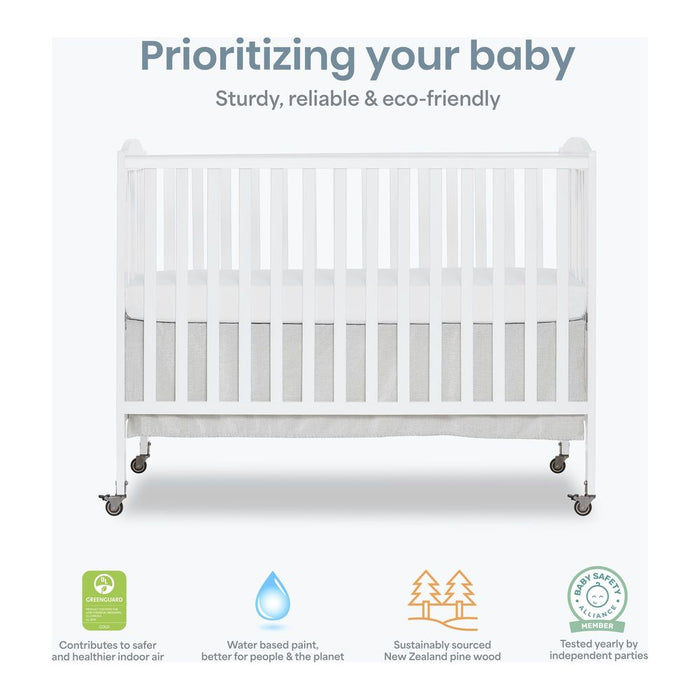 Evolur Folding Full-Size Crib - White