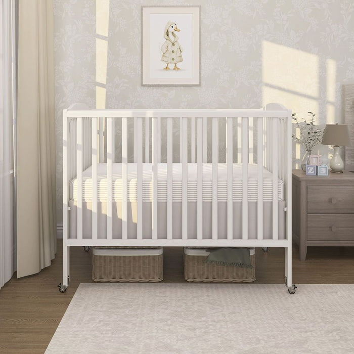 Evolur Folding Full-Size Crib - White