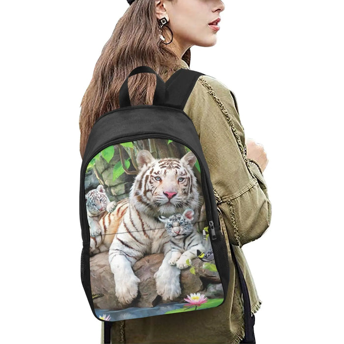 Fabric Backpack with Side Mesh Pockets (1659) Tiger-Universe