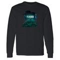 Fear The Walking Dead adult long sleeve t-shirt in black featuring key art graphic across the chest