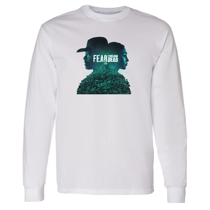 Back view of the solid black long sleeve t-shirt showing plain cotton fabric