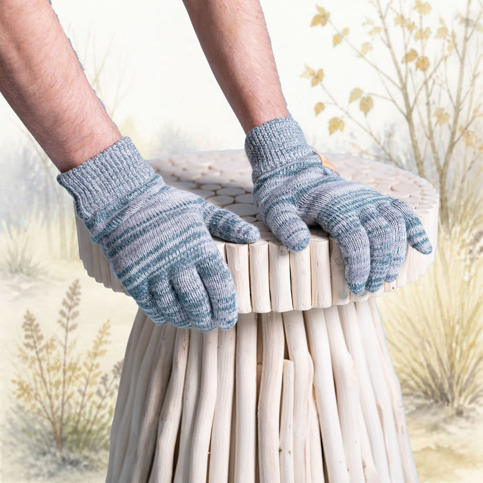 elastic-free 100% certified organic merino wool gloves polyester-free