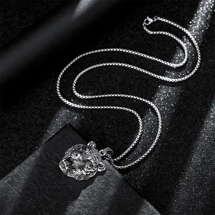 FURIOUS TITANIUM HEAD TIGER NECKLACE