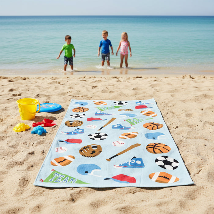 Game On 100% Cotton Beach Towel