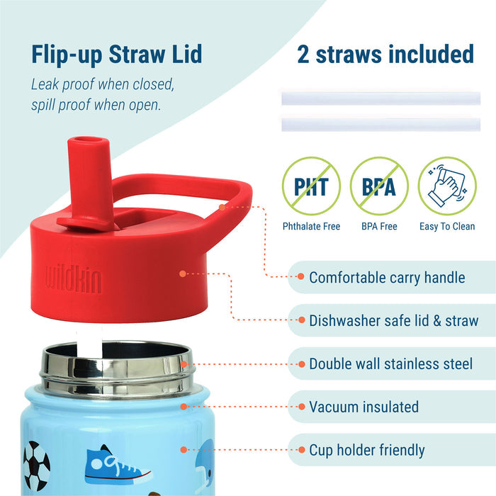 Game On Steel Water Bottle