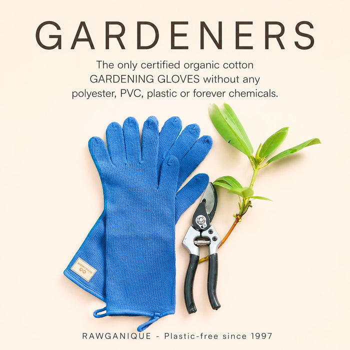 polyester-free 100% certified organic cotton gardening gloves
