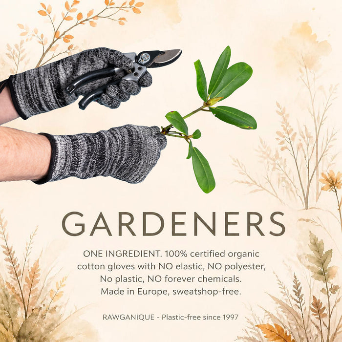 100% organic cotton gardening gloves