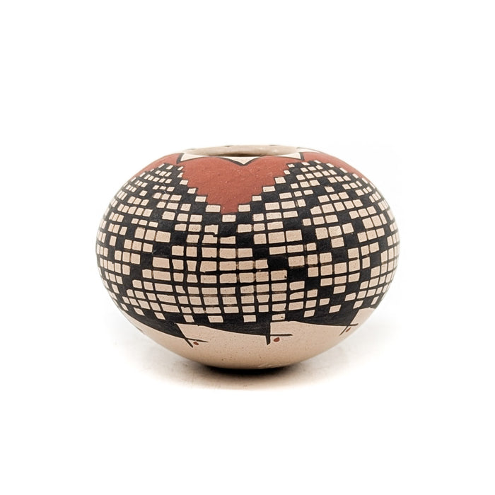 Geometric Clay and Black Mini-Seed Pot with Star Opening