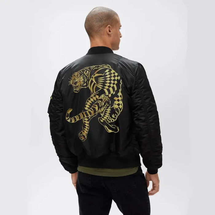 GOLDEN EMBROIDERED TIGER BOMBER JACKET Tiger-Universe