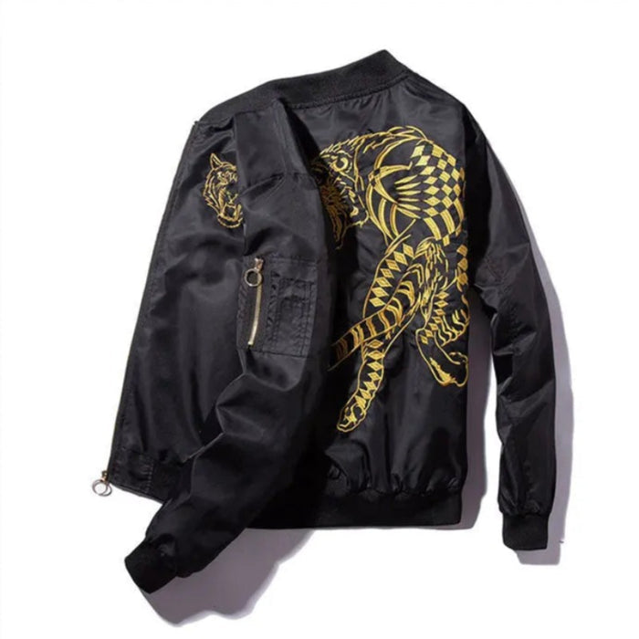 GOLDEN EMBROIDERED TIGER BOMBER JACKET Tiger-Universe