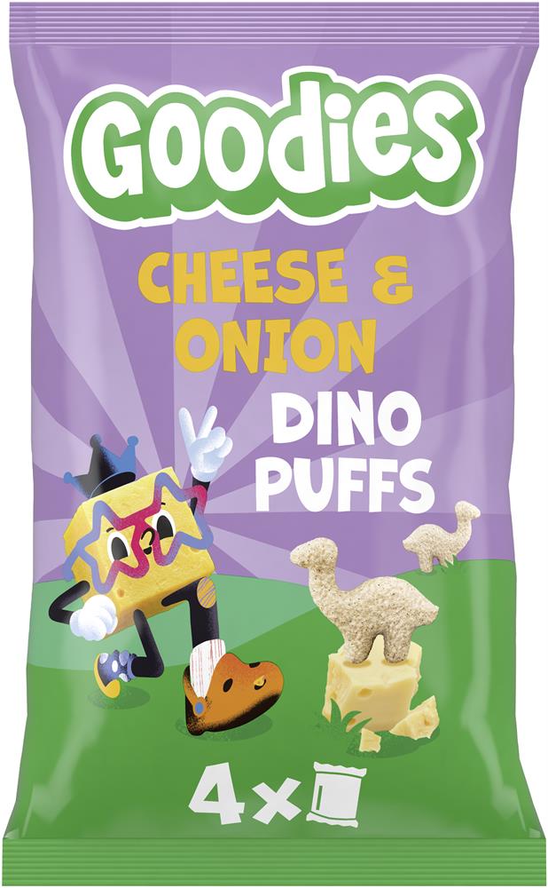 Goodies Kids Snack Dino Puffs Cheese & Onion Multipack 4x12g