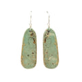 Green Turquoise Slab earrings with Brown Matrix