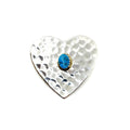 Hammered Silver Heart Turquoise