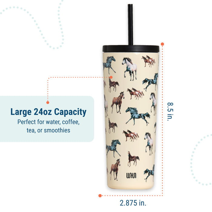 Horse Dreams 24 oz Insulated Tumbler with Straw & Lid