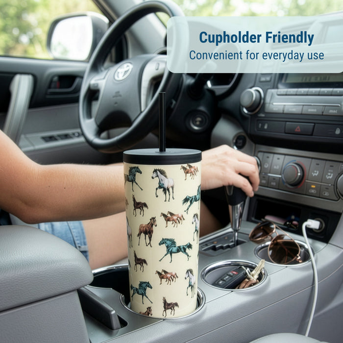 Horse Dreams 24 oz Insulated Tumbler with Straw & Lid