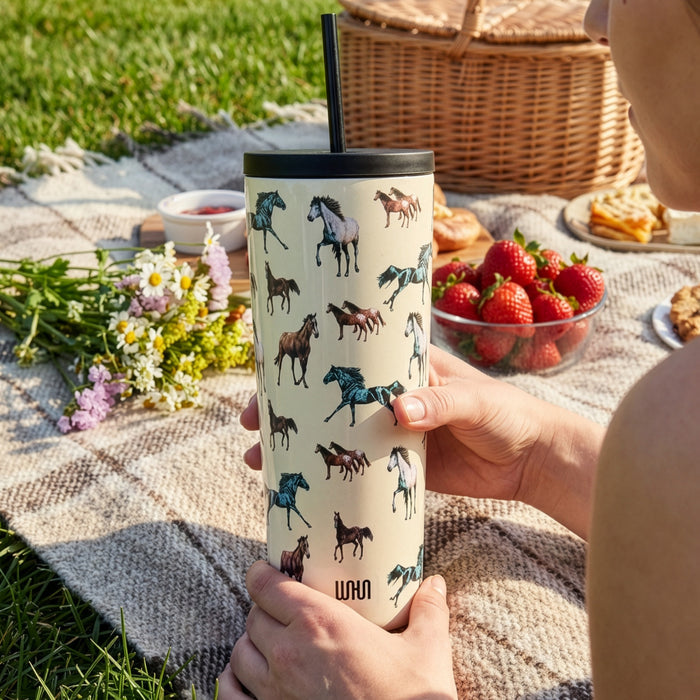 Horse Dreams 24 oz Insulated Tumbler with Straw & Lid