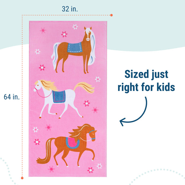 Horses 100% Cotton Beach Towel