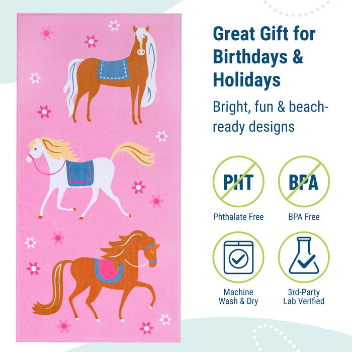 Horses 100% Cotton Beach Towel