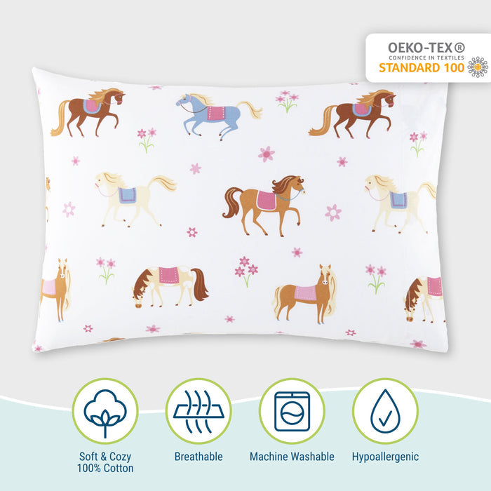 Horses 100% Cotton Percale Pillowcase