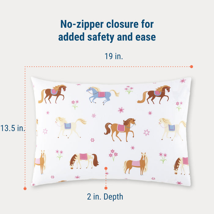 Horses 100% Cotton Percale Pillowcase