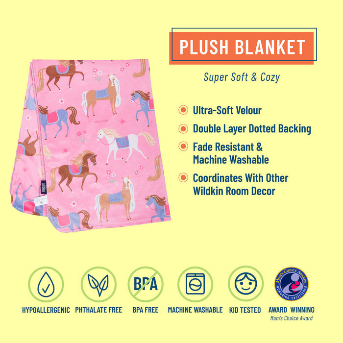 Horses Velour Baby Blanket