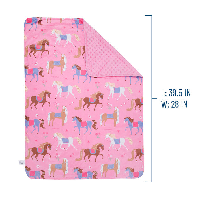 Horses Velour Baby Blanket