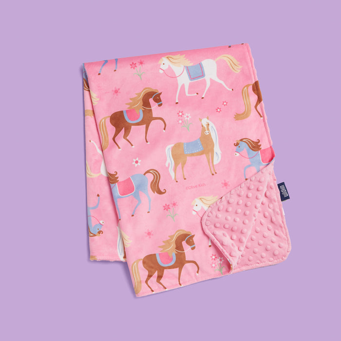Horses Velour Baby Blanket