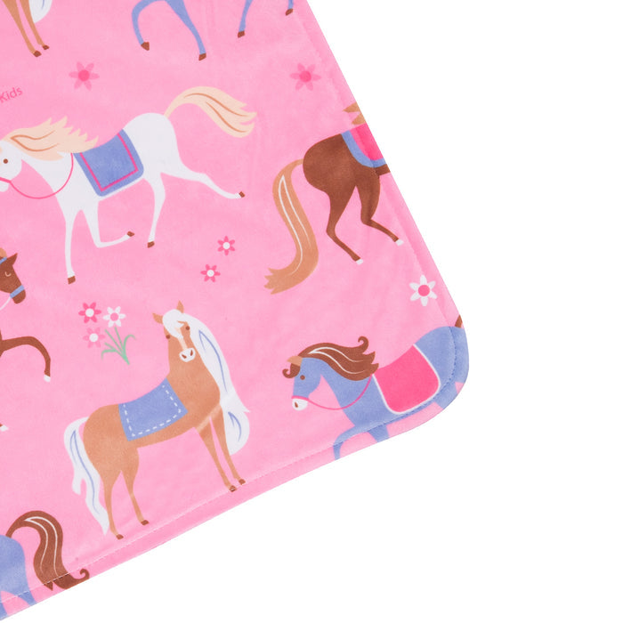 Horses Velour Baby Blanket