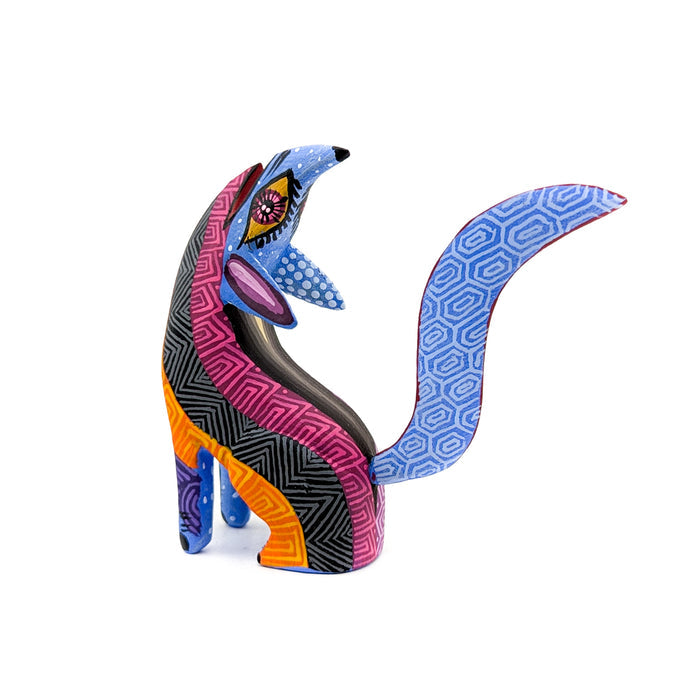 Howling Coyote with Purple Geometric Patterns