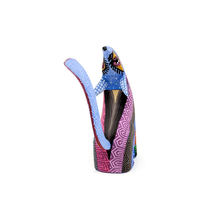 Howling Coyote with Purple Geometric Patterns