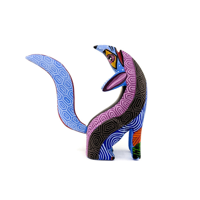 Howling Coyote with Purple Geometric Patterns