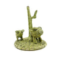 Javelina Sow & Piglet with Saguaro Woven Sculpture - By Fred Cruz