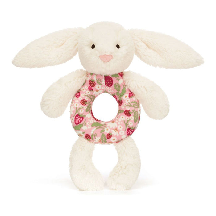 Jellycat Blossom Ring Rattle - Berry Cream Bunny