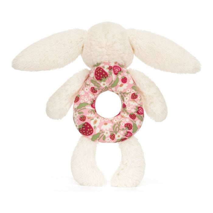 Jellycat Blossom Ring Rattle - Berry Cream Bunny