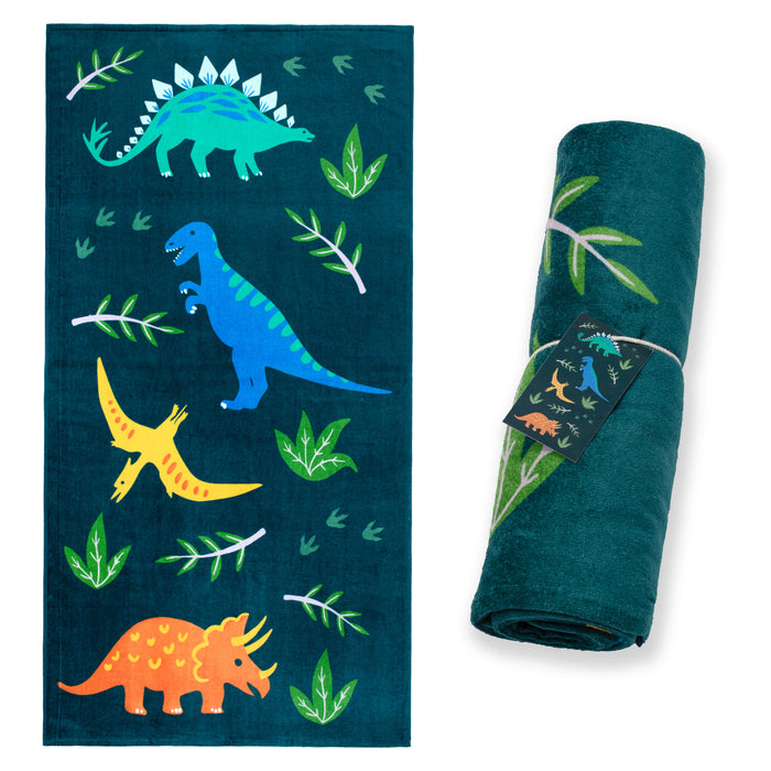 Jurassic Dinosaurs 100% Cotton Beach Towel