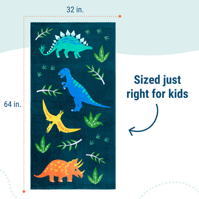 Jurassic Dinosaurs 100% Cotton Beach Towel