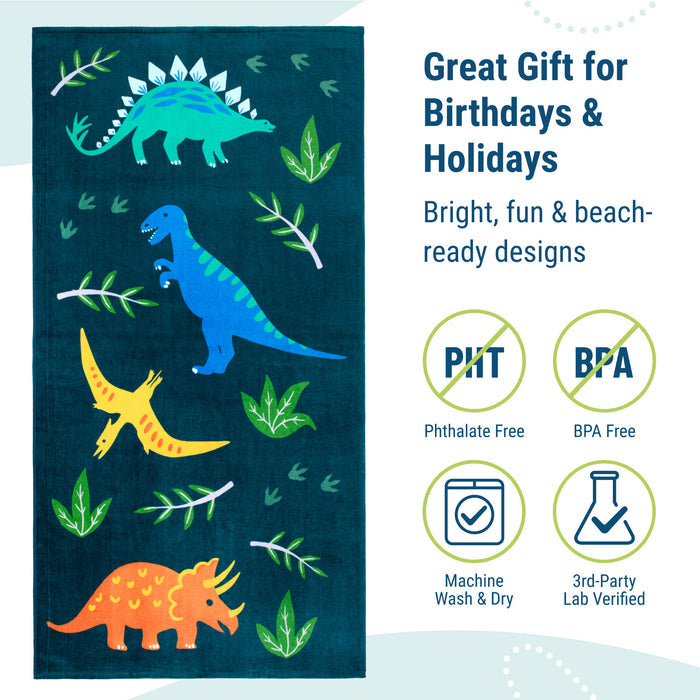 Jurassic Dinosaurs 100% Cotton Beach Towel