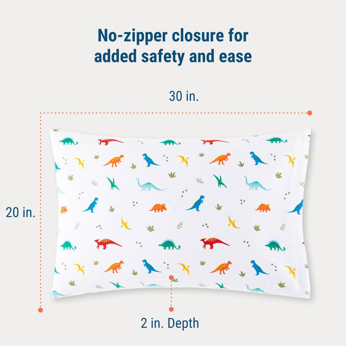 Jurassic Dinosaurs 100% Cotton Flannel Pillowcase