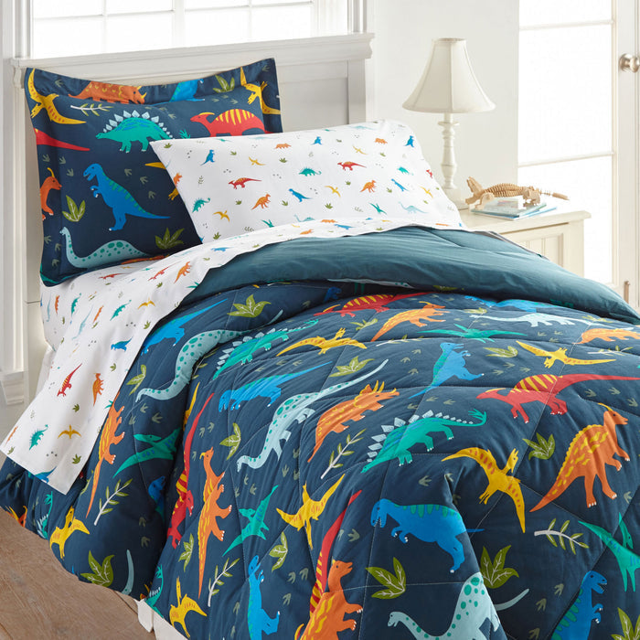 Jurassic Dinosaurs 100% Cotton Flannel Sheet Set