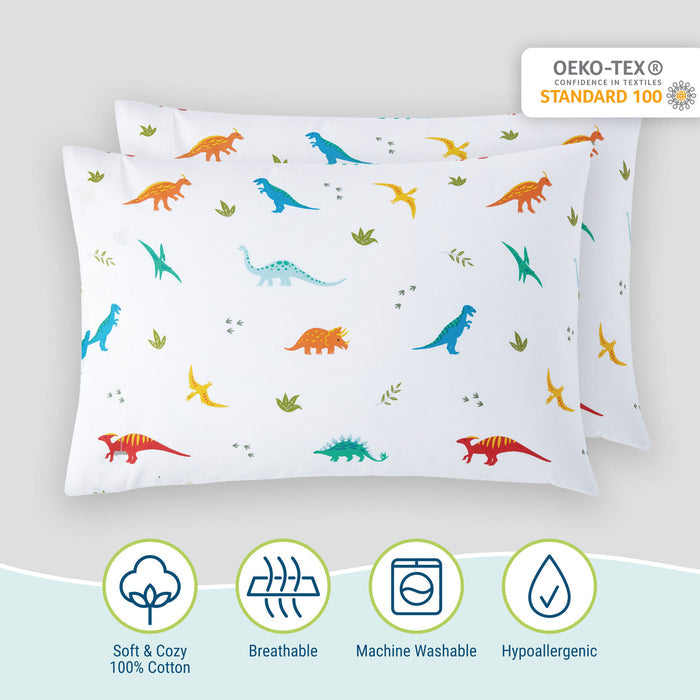 Jurassic Dinosaurs 100% Cotton Percale Pillowcase