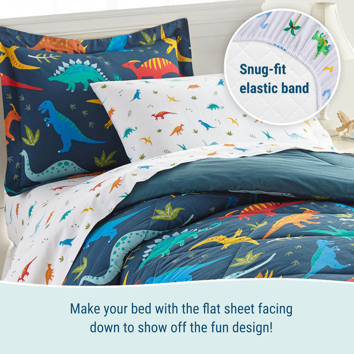 Jurassic Dinosaurs 100% Cotton Percale Sheet Set