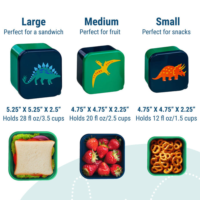 Jurassic Dinosaurs Nested Snack Containers