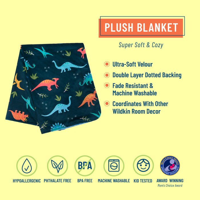 Jurassic Dinosaurs Velour Baby Blanket