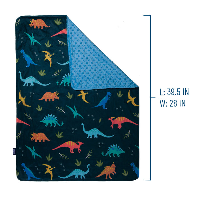 Jurassic Dinosaurs Velour Baby Blanket