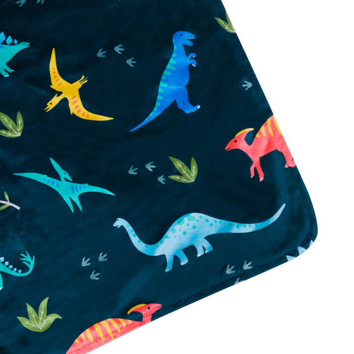 Jurassic Dinosaurs Velour Baby Blanket