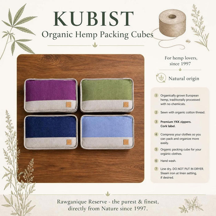 100% organic hemp packing cubes plastic-free
