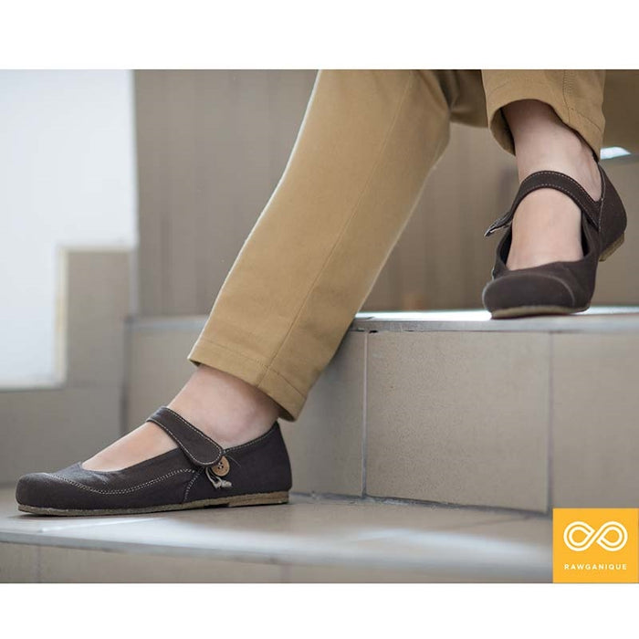 Ladies' Organic Cotton Ballet Flats With Natural Rubber Sole (STUTTGART)